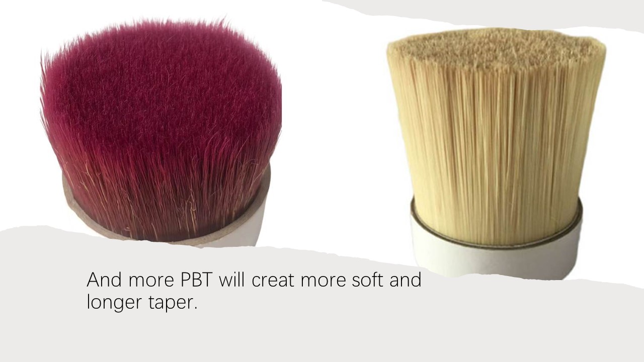 PBT tapered filament and <a href=https://www.syntheticfilament.com/Paint-Brush-Filament.html target='_blank'>pet filament</a> 